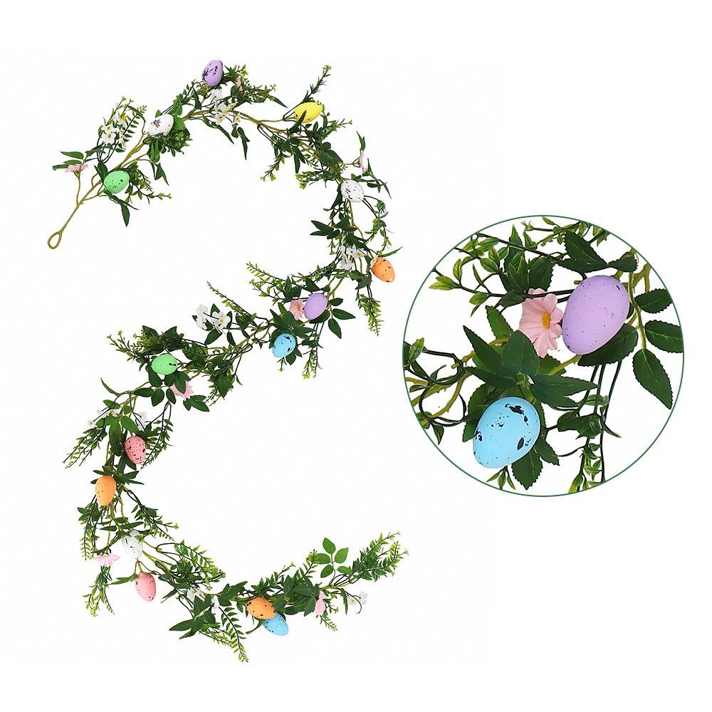 

Colorful Spring Eggs Garland Real Touch Simulation Eggs Pendants Front Door Porch Style 1