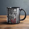 Mechanic Toolbox Mug Ceramic Funny Toolbox Coffee Mug with Spoon for Mechanics Novelty Gift for Dad Husband Car Lovers