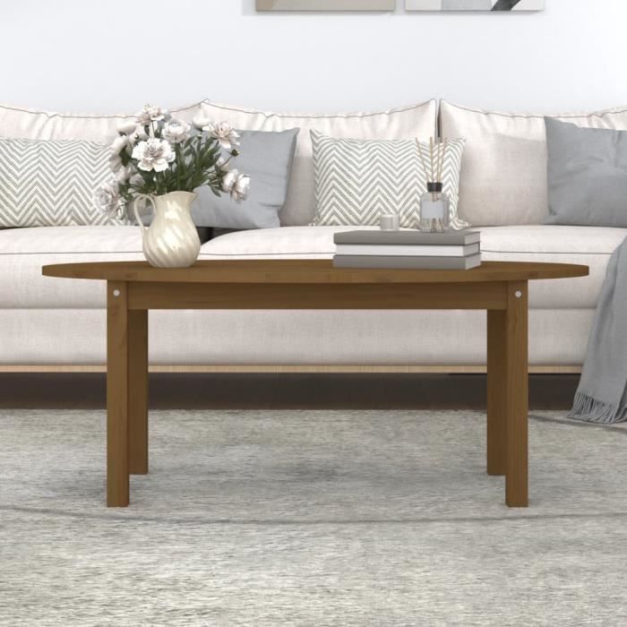 VidaXL Table basse Marron miel 110x55x45 cm Bois massif de pin 822345