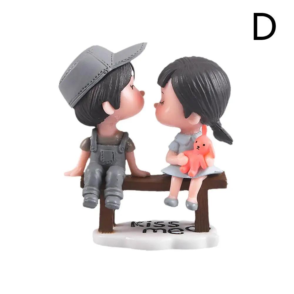 Anime Couples For Car Ornament Model Cute Kiss Balloon Figure Auto Interior Decoration Pink Dashboard Figurine Accessories Y8H2