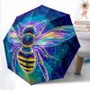 1PC Psychedelic Bee Automatic Open/close, All-Season Portable Folding Umbrella for Women & Men Yy250919165
