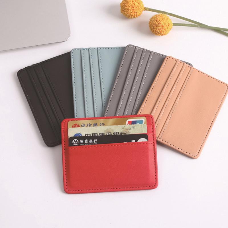 1Pc Pu Leather Id Card Holder Candy Color Bank Credit Card Box Multi Slot Slim Card Case Wallet Women Men Business Card Cover