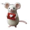 Wool Art Doll Handmade Felt Mouse Plush Toy Cute Animal Ornament Collectible Soft Charming Home Decor Unique Gift for Collectors Warm Textured