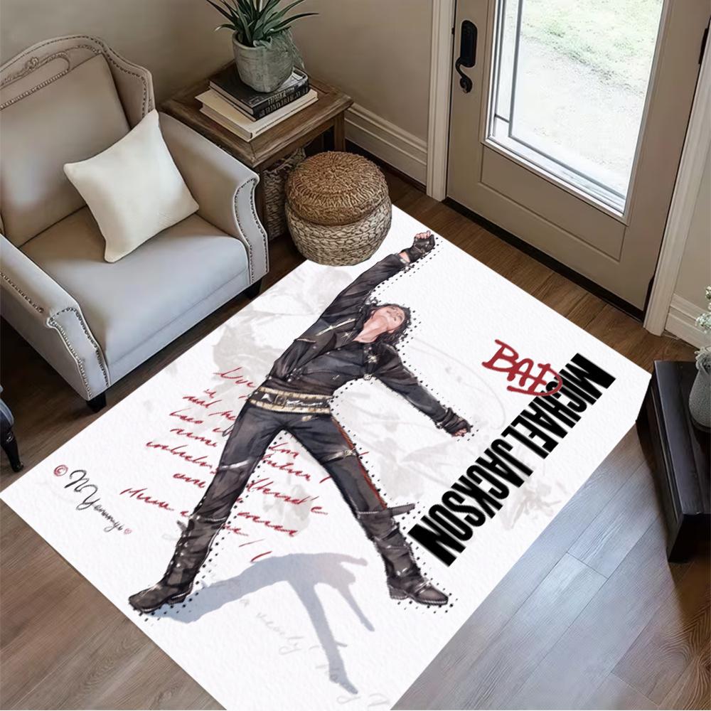 Michael Jackson Pop Art Portrait Floor Rug Office Rug Suitable For Foyer Decorate Room Kitchen Game Room Antislip Carpet Anime Office Decor
