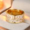 Vintage Inlaid White CZ Women's Ring Aesthetic Gold Color Geometry Daily Wear Party Jewelry Anniversary Gift