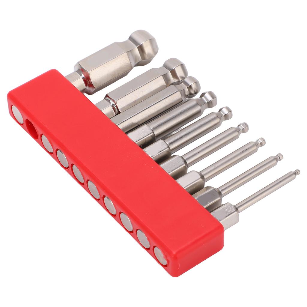 9pcs Hex Screwdriver Bit Set Rustproof S2 Steel Magnetic Ball Head Hex Bits 1 4 Inch Hex Shank50mm
