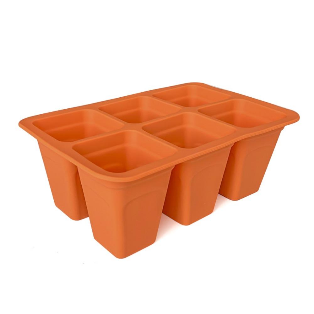 

Breathable Nursery Tray 6 Cells Plant Germination Tray Durable Nursery Cups Greenhouse оранжевый