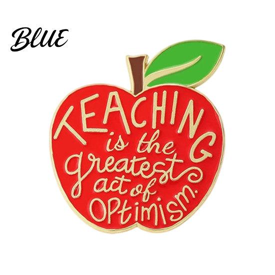 Canvas Bag Accessory Brooch Pin Enamel Teacher-Themed Fruit Shape Lapel