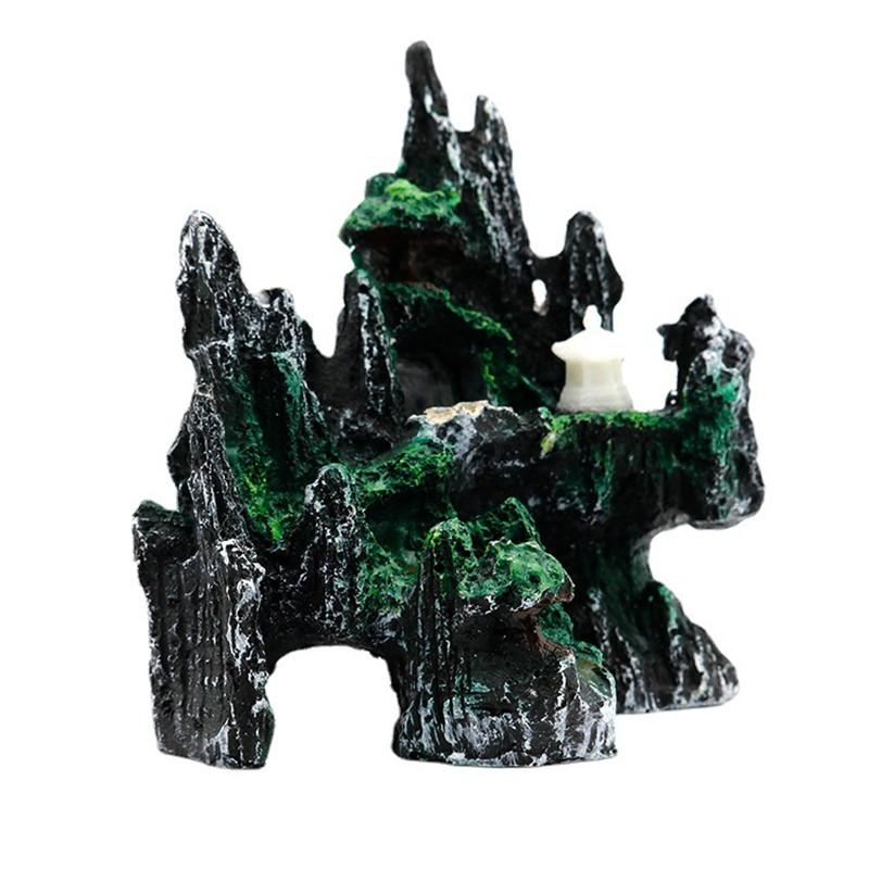 Fish Tank Landscape Decoration Artificial Resin Rockery Aquarium Accessories Decorations for Living Room Table Decoration