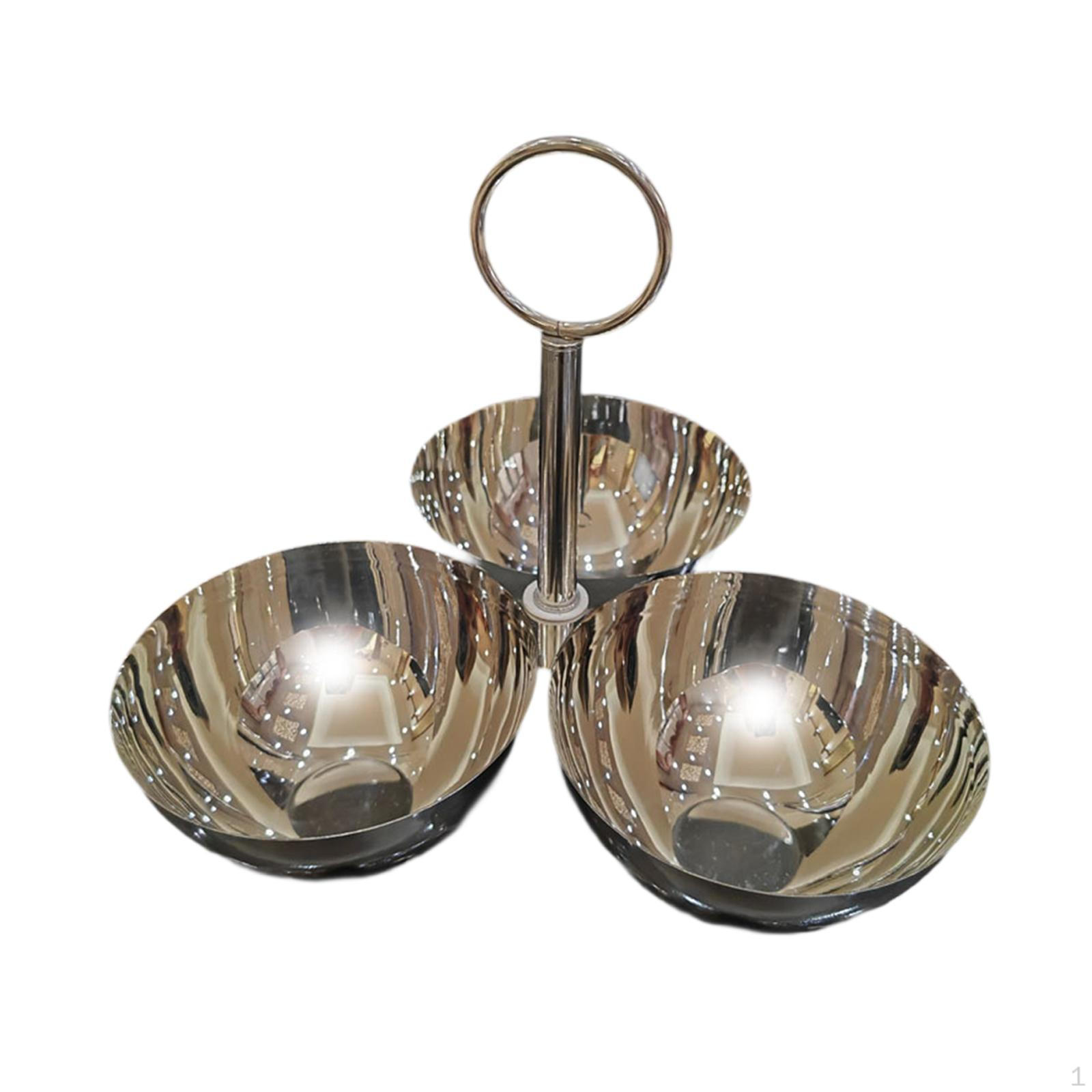 

3 в 1 Кластерные Сервировочные Миски Нержавеющая Сталь Закуска Соединенная Фруктовая Миска Тарелка Rings Handle