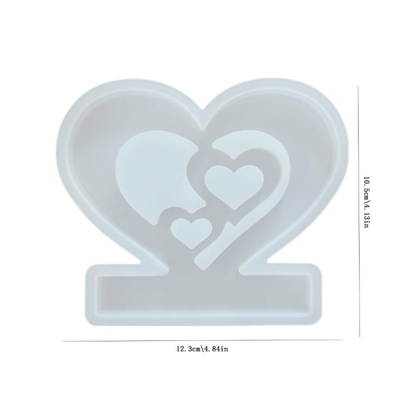 Hollowed Out Heart Shape Silicone Craft Mold Reusable Candle Holder Making Tool Gypsum Silicone Mould