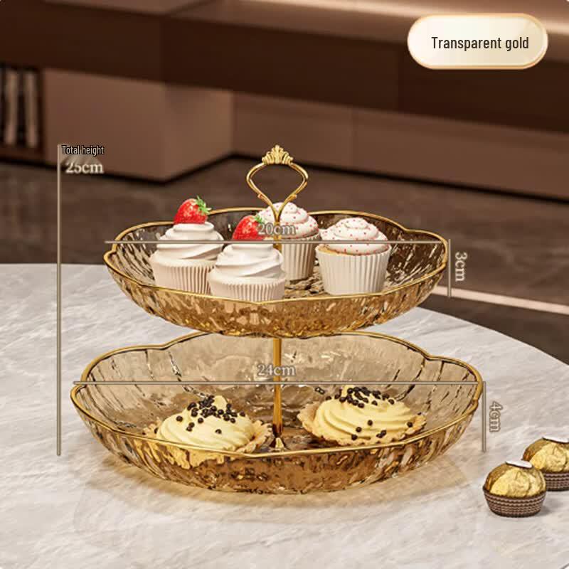 

Elegant Two-Tier Snack & Fruit Serving Tray