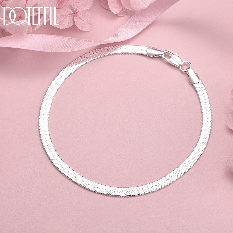 Modny prezent biżuteria bransoletka 4mm srebro próby 925