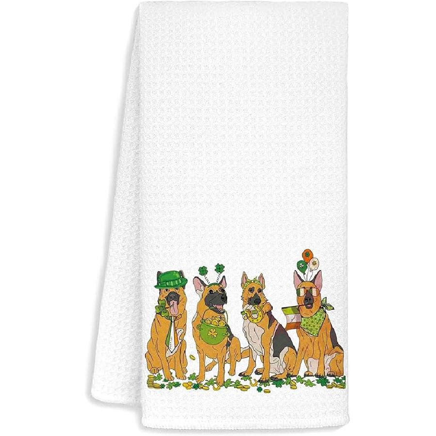 Golden Retriever for Dog Lover Women Pet Lovers, Snowman Kitchen Towels, Gloden Retriever Decorative Towels for Kitchen, Snowman Golden Retriever белый