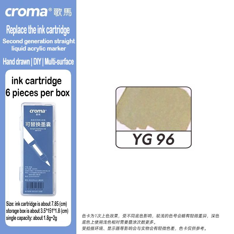 Croma 160/24 Color Replaceable Ink Refill Liquid Soft Tip Acrylic Marker Non Toxic Waterproof School Office Supplies Stationery