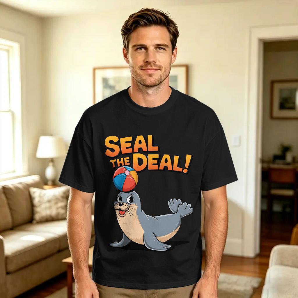 Neil the Seal T Shirt Summer Streetwear TShirts 100 Cotton Trendy Cool Tshirt For Unisex Design Top Tees