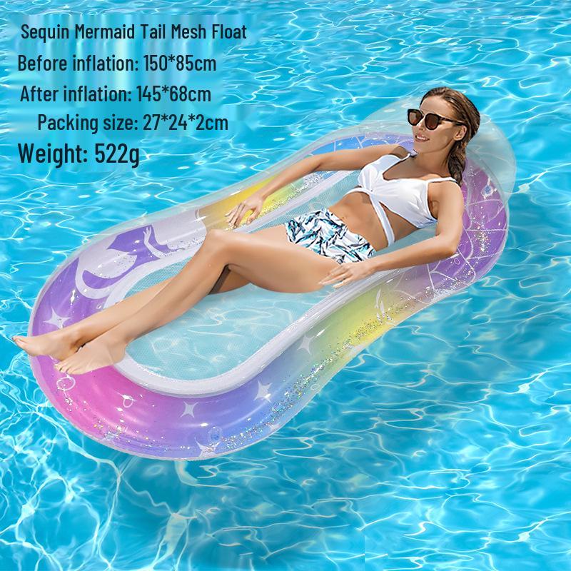 Inflatable Summer PVC Floating Bed with Sunshade and Backrest