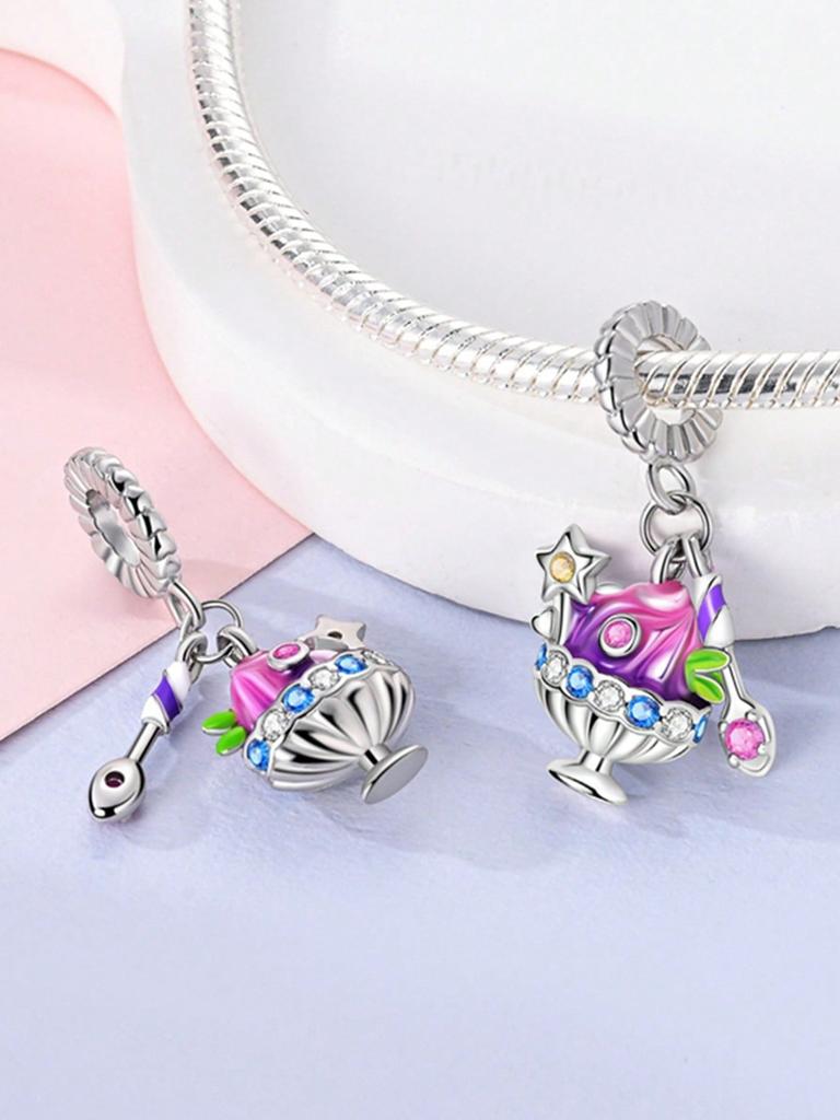 Charms Plata Copper Colors Ice Car Shaved Ice Machine Beads Charm Pendant For Original Bracelet For Women Diy Jewelry Love Gift