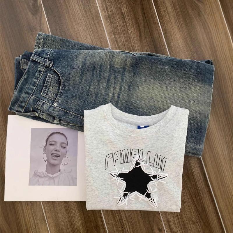 Women's Short-sleeved T-shirt Women's Summer Star Print Slimming Top