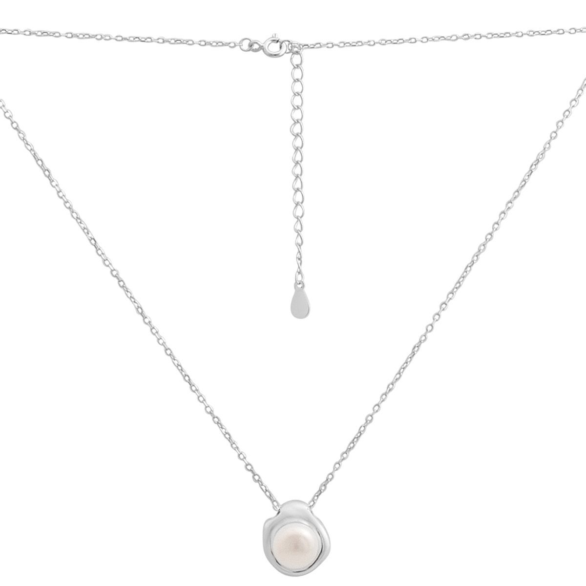 

Срібне кольє з натуральними перлами, вага виробу 5,19 гр (2186809) 45-50cm білий