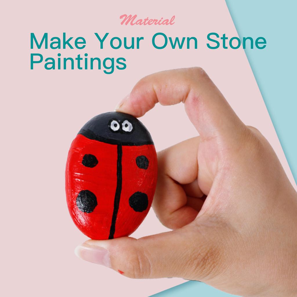 Rock Painting Arts and Craft Kit DIY Acrylic Paint 3D Paint with Stones Paintbrushes Brackets Gift