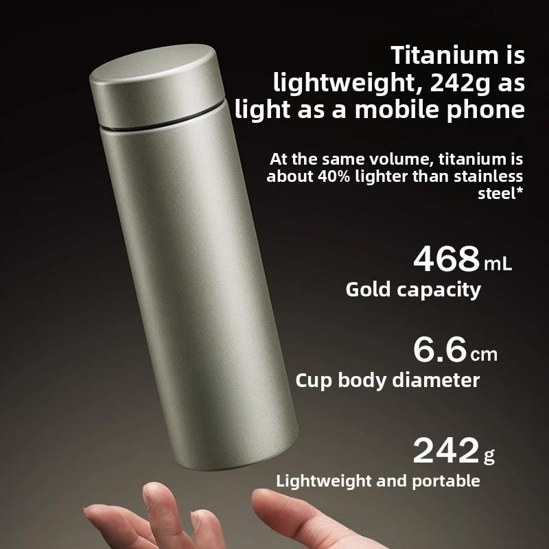Home Pure Titanium Insulated Cup, High Appearance Standard Outdoor Water Bottle, High-end Business Water Jug