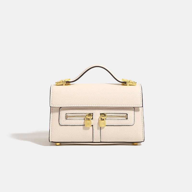 Women's Retro Double Zipper Small Square Bag, Simple and Elegant Mini Handbag, Versatile Commuting Single Shoulder Women's Bag