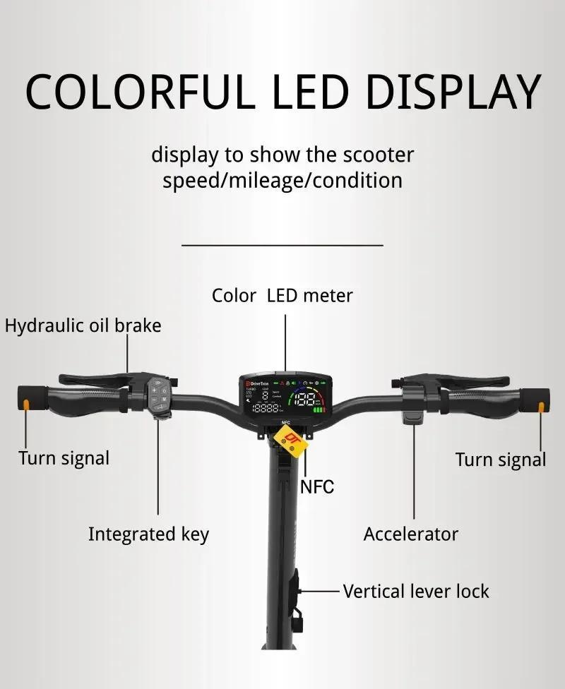 2026 New E-Scooter New model DT06 1900W Peak Power 60V18.2AH Battery 11‘’ Fat Tire Adult Electric Scooter.