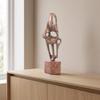 Sculpture with Marble Base Modern Metal Abstract Statue Minimalist for Bookshelf