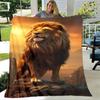 3D Lion Printed Blanket Picnic blanket blankets for beds Flange Warm blanket Home travel blankets bed linings birthday gift