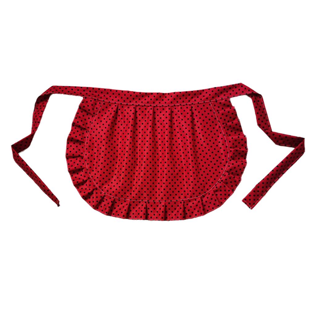 Women Apron Ruffled Maid Apron Waist Apron Breathable Kitchen Baking Cooking Apron Ruffled Waist Apron Servant Apron