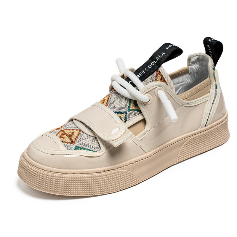 

2024 spring new men s low-top skateboard shoes, teenage students platform canvas shoes, live sports men s shoes 44 бежевий