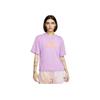 Dri-FIT Trail Letter Print Crew Neck Short Sleeve T-Shirt Women Tops Light-Purple Red DX7897-532