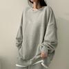 Korean Style Loose Two Piece Sweater Set Women Solid Color Versatile Padded Top Jacket for Spring and Autumn