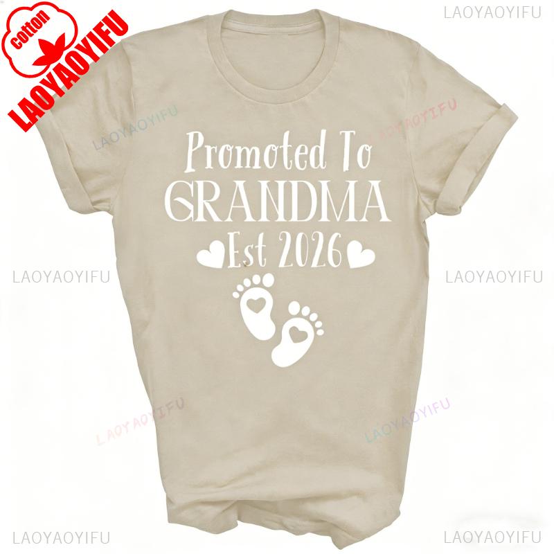Lustige T-Shirts Oma Gegründet 2026 Unisex Shirt Geschenk Einfache Buchstaben Grafik-T-Shirts Pendler Allmatch Lässige Oberteile T-Shirt Kurzes T-Shirt