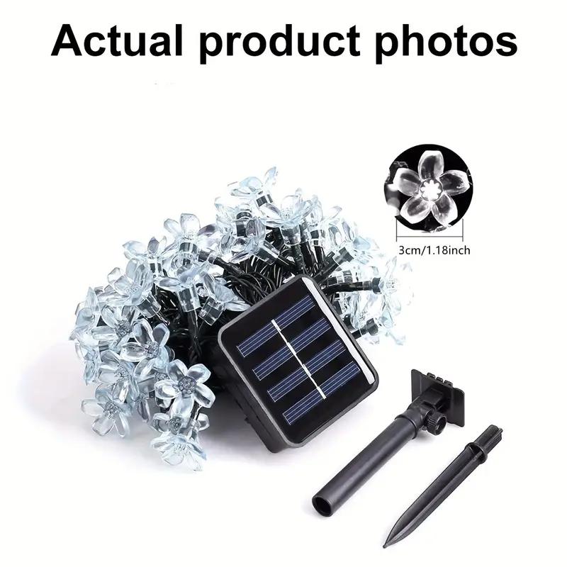 1pc 20/30/50/100 LED Solar Flower String Light Outdoor Cherry Blossom Fairy Lamp For Home Garden Patio Fence Yard Festival Decor
