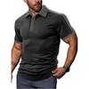Men's Casual Sporty Color-blocked Shirt, Men's Lapel Short-sleeved T-shirt Top