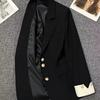 Blazer for Women Winter Casual Long Sleeve Button Cardigan Slim Fit Solid Color Professional Denim Suit Jacket