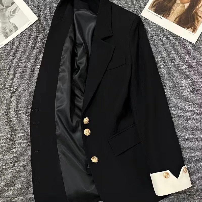Blazer for Women Winter Casual Long Sleeve Button Cardigan Slim Fit Solid Color Professional Denim Suit Jacket