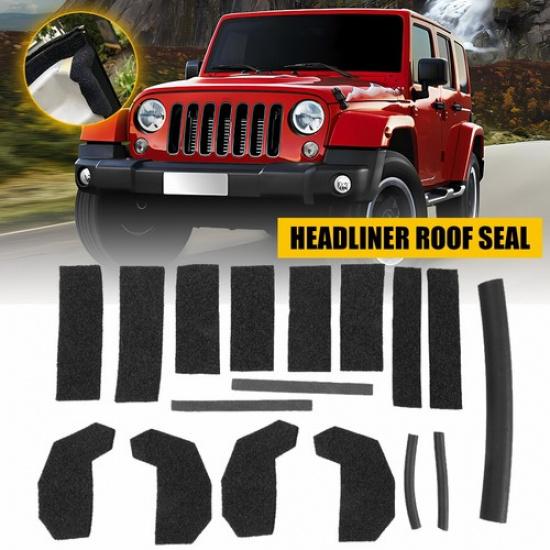 17PCS Hardtop Roof Headliner Seal Rubber Kit For 2007-2017 Jeep Wrangler 2018 JK