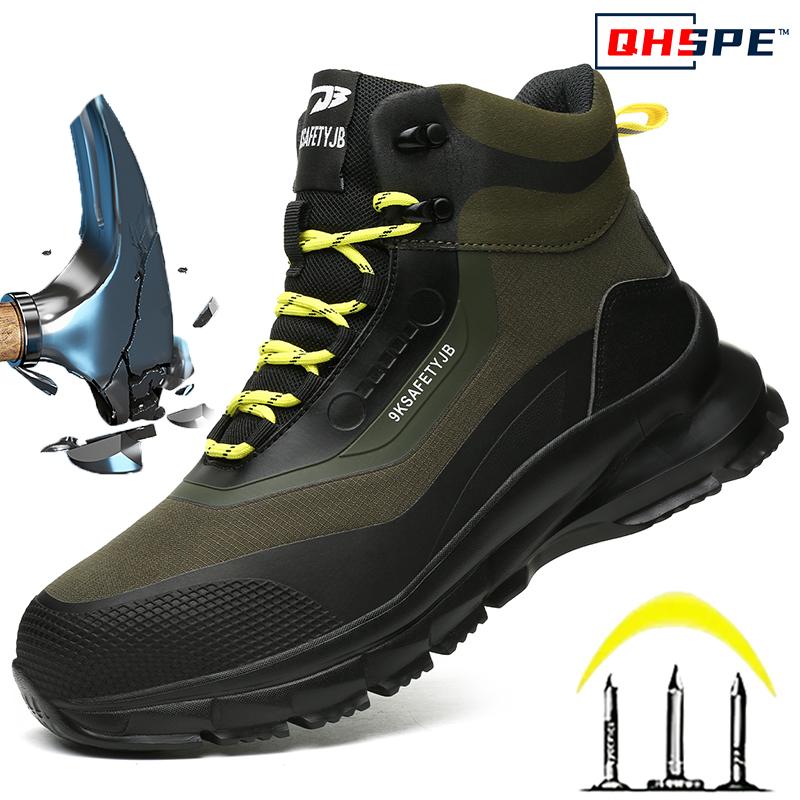 

Anti Splash Water Safety Shoes Men Wear Resistant Work Boots Steel Toe Shoes Puncture-Proof Protective Shoes Security Sneakers 46