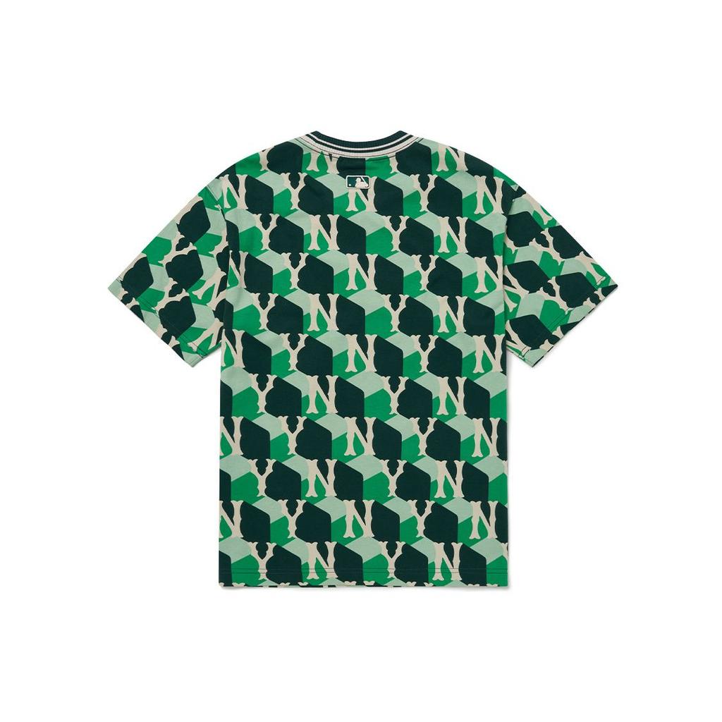 MLB New York Yankees Letter Print Crew Neck Short Sleeve T-Shirt Unisex Tops Green 3ATSM0124-50GND