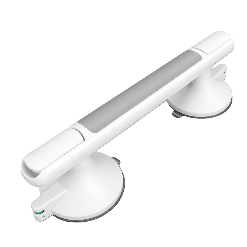 2 Pcs Shower Grab Bar No Drilling Non Slip Suction Cup Handicap Shower Safety Bar Gray