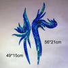 2Pcs/Set Blue Golden Sequin Embroidered Patch Repair AppliqueLace DlY Clothing Sewing Decoration Accessories