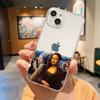 For iPhone 15 16 14 13 12 mini 11 Pro Max XS X XR SE 7 8 Plus Silicone Clear Cover Art Aesthetic David Mona Lisa Phone Case