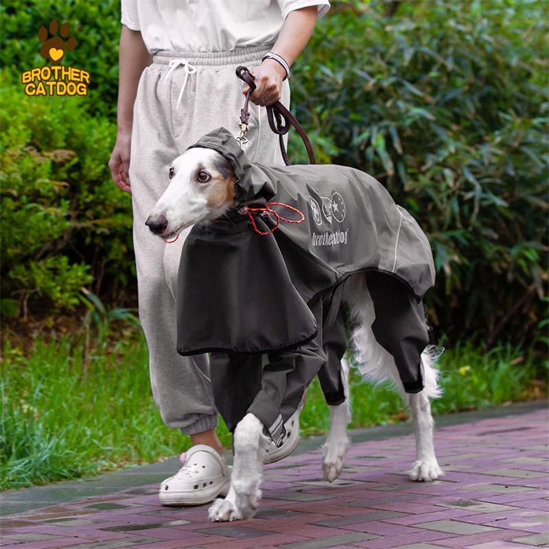 Adjustable Dog Raincoat for Pets All-in-one Large-sized Dog Glued Four-legged Hooded Poncho