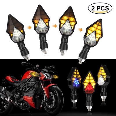 2PCS Motorrad Blinker LED Licht Fließende Blinkende Anzeige Lampe 12V Schwanz Stop Signal Lauf Lampe Weiß Gelb rot Blau