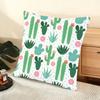 Cactus Pattern Cushion Cover Soft Short Plush Pillow Cover Smooth Cozy Texture Aesthetic Cushion Case Home Decor