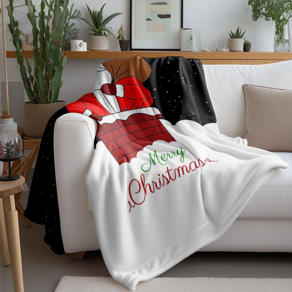 Tuniu Christmas Santa Claus Chimney Blanket for Kids Boys Girls Cozy Warm Gift for Bedroom Sofa