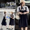 Girls' Dress - Summer College Style Casual Vacation Two-Piece Bubble Sleeve Skirt